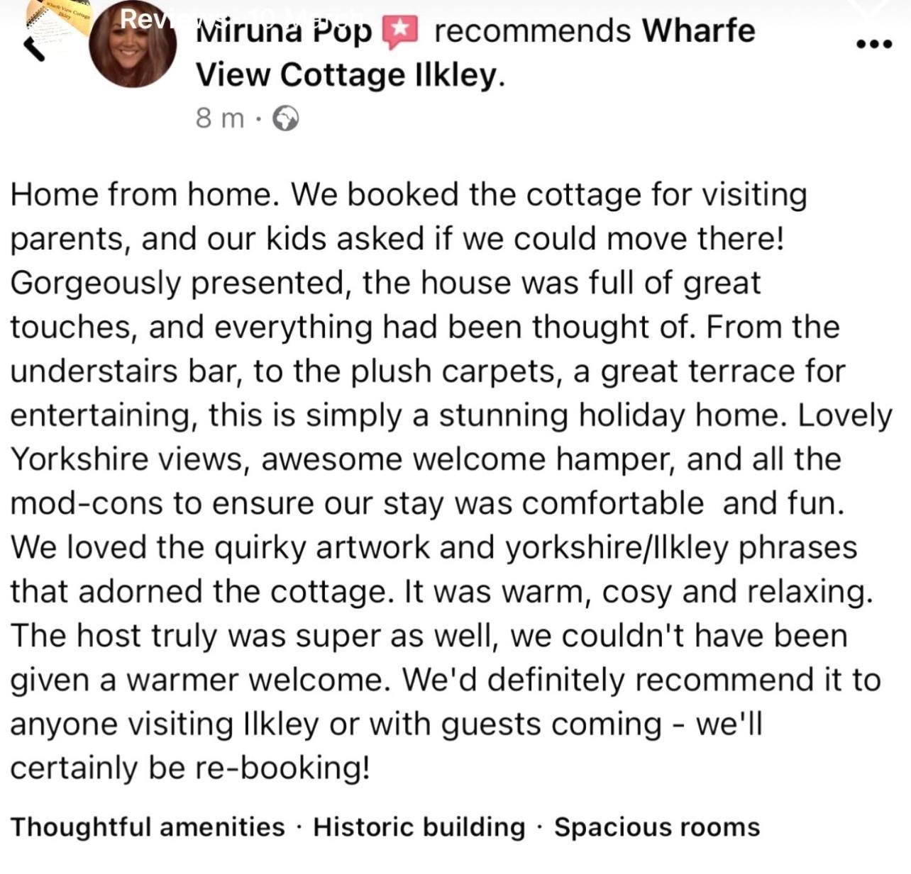 Wharfe View Cottage 일클리 외부 사진